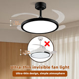 BAYSQUIRREL Slim Retractable Ceiling Fan with Lights and Remote/APP Control,6 Speed Dimmable Reversible Memory Ceiling Fan,42 inch Modern Silent Smart Ceiling Fans for Bedroom Living Room Dinning Room BAYSQUIRREL