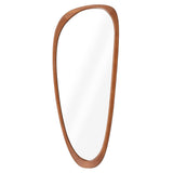 Navaris Irregular Wall Mirror - 23.6 x 9.6 in - Wooden Asymmetrical Mirror - Mid Century Abstract Design - Aesthetic Home Decor - Beechwood Frame Navaris