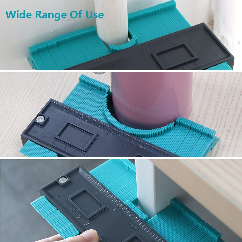 Contour ruler 10x 5.2,5x 5.2 Inch, Widen Plastic Profile Gauge Duplicator, Precisely Copy Irregular Shapes Wood Template Measuring Tool for Perfect Fit and Easy Cutting. SAILHOME