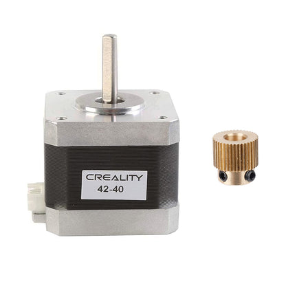 Creality Official 42-40 Stepper Motor with Extruder Gear, 2 Phase 1A 1.8 Degree 0.4 N.M for 3D Printer Extruder, Compatible with E-axis of Ender 3/Ender 3 V2/Ender 3 pro/Ender 5/CR-10 3D Prin - WoodArtSupply