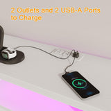 LIVEHOM Dresser TV Stand with Power Outlet & LED for 45'' TV, Long Dresser for Bedroom with 12 Drawers, Wide Console Table for Storage in Closet, Living Room, Entryway, Wood Top LIVEHOM