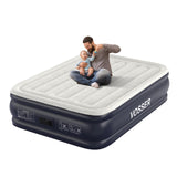 VOSSER Air Mattress Full with Built in Pump,18''Inflatable Mattress of Upgraded Vertical Beams,Self Inflatable/Deflation Blow Up Mattress in 3 Mins,Flocked Top Airbed with Carry Bag for Home, Camping VOSSER