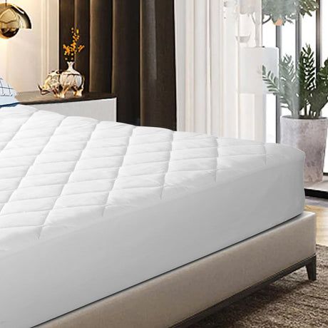 EIUE Quilted Mattress Pad - Lightweight Yet Substantial, Elastic Fitted Mattress Topper Protector, Breathable Mattress Protector with Secure Fit,Machine Washable,Queen(60x80inches),White EIUE
