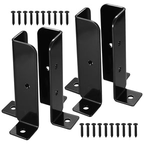 Deck Post Anchor, 4 Pcs Adjustable Post Base Brackets, Heavy Duty Wood Fence Pergola Post Brackets, Reversible Half Column Post Anchor Base Brackets Fit 1.5x1.5,2x2,2x4,4x4 Post, Deck Mailbox(Model B) Xingwenhao