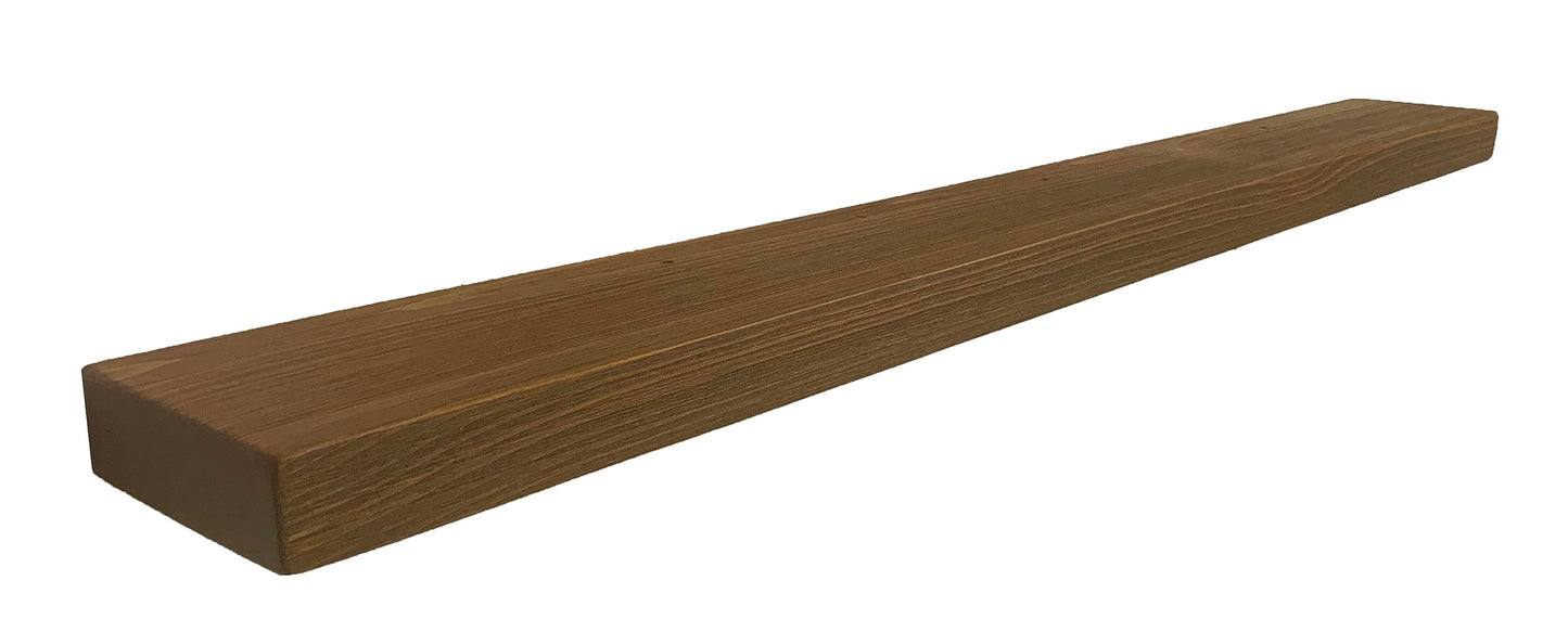 Joel's Antiques - 54 Inch Wooden Floating Shelves for Wall - Made of Natural Wood - Long Heavy Duty Rustic Wall Shelves for Bedroom - Perfect for Living Room, Kitchen - Medium Brown 54x6x2 Inches