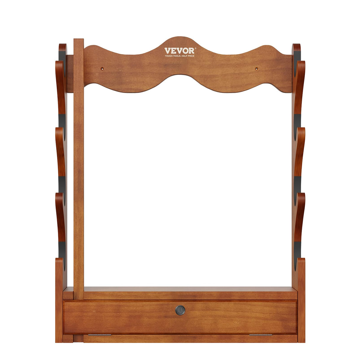 VEVOE Gun Rack, Wood Gun Rack Wall Mount, Gun Display Rack Holds 4 Rifles, Shotguns, 132 lb Heavy Duty Wall Storage Display Rifle Rack with Soft Padding VEVOR