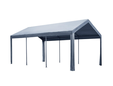 Acepic 10x20 Carport Replacement Top，Garage Tent Shelter Tarp Heavy-Duty Waterproof & UV Protected, Easy Installation with Ball Bungees,Grey (Only Top Cover, Frame is not Included) Acepic