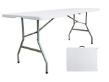 JingPieCle 6 Foot Folding Table 6ft Portable Plastic Picnic Table with Handle, Fold in Half Heavy Duty Utility Foldable Table, Indoor Outdoor 6' Folding Card Tables for Party, Dining JingPieCle