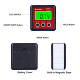 RISEPRO Digital Level Box Angle Gauge Protractor Inclinometer Bevel Box with Magnet Base & Large LCD Backlight, Calculating for Carpentry, Building, Masonry, Automobile RISEPRO