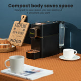 Mini Espresso Coffee Machine for Capsules Compatible with Nespresso OriginalL Machine, Espresso Maker Single Serve, Bestpresso Coffee Capsules Peet's Espresso more (Black) cutesun