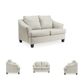 Signature Design by Ashley Genoa Modern Leather Match Loveseat, White Signature Design by Ashley