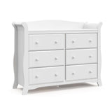 Storkcraft Avalon 6 Drawer Double Dresser (White) – Dresser for Kids Bedroom, Nursery Dresser Organizer, Chest of Drawers for Bedroom with 6 Drawers, Classic Design for Children’s Bedroom Storkcraft