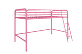 DHP Jett Junior Twin Metal Loft Bed, Pink DHP