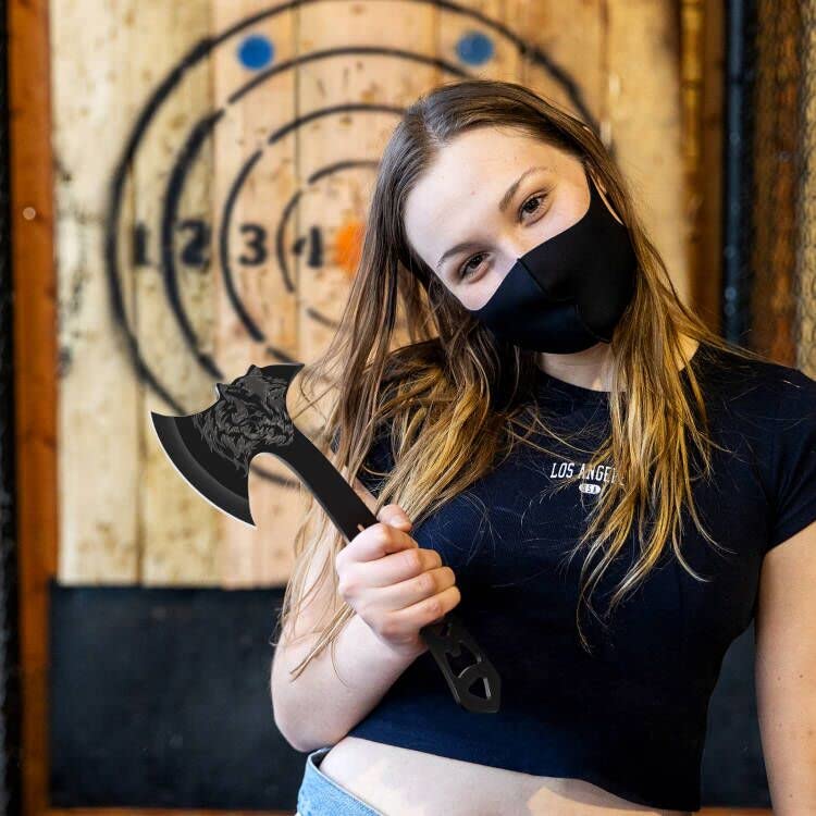 Throwing Stars, Throwing Axes and Tomahawks 3 Pack Set with Bottle Opener and Nylon Sheath, 10in Axe Throwing Game for Backyard Competition and Recreation OYEAL