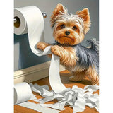 Canrichshop Little Puppy 5D Diamond Painting for Adults,Diamond Art Kits for Beginners,Cute Dog Round Full Drill Diamond Dot for Home Wall Decor 12X16 inch Canrichshop