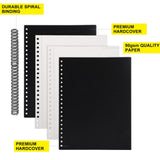 8.5x11inches Hardbound Sketch Book, Spiral Bound Sketch Pad, 80-Sheets 90gsm Inner Paper, Acid Free Drawing Art Paper, Prefect Works with Kids and Adults KEVIN&SASA CRAFTS