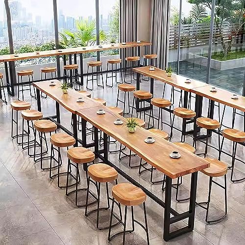 Modern Solid Wood Bar Table with Footrest - Versatile Rectangular Counter Height Design Topjia