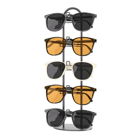 KunGe Sunglasses Organizer for Women, Glasses Holder, Sunglasses Display, Eyeglasses Rack Metal Frame, Eye Glass Holder Stand for Nightstand (Black) KunGe