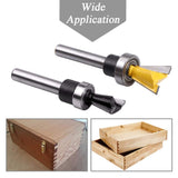 Mesee 2Pcs Dovetail Joint Bearing Router Bits, 1/4 Inch Shank Dovetail Jig Bit Woodworking Milling Cutter Tools for Furniture Building Cabinet Mesee