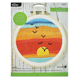 Bucilla 6" Stamped Embroidery Kit, Sunset, Includes Fabric, 6” Plastic Hoop, Floss, Needle and Instructions, 49318E