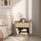 Nidouillet Nightstands Set of 2, Bedside Tables with Drawer, Night Stand Bed Side End Table with Open Storage for Farmhouse Bedroom Living Room Small Space Nidouillet