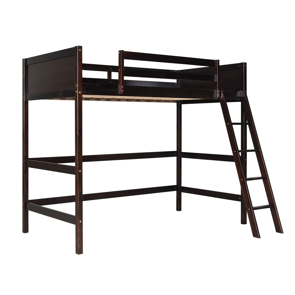 Espresso Twin Loft Bed by Harper & Bright Designs - Stylish and Space-Saving for Kids and Teens Harper & Bright Designs