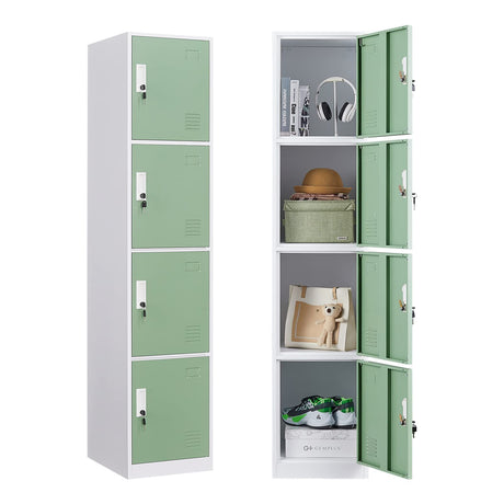 WIILAYOK Locker Storage Cabinet, Metal Lockers for Employees with Keys, 4-Tier Storage Locker for Office School Gym Corridor WIILAYOK
