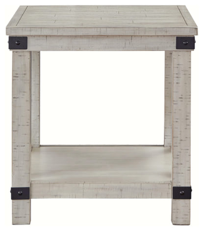 Signature Design by Ashley Carynhurst Rustic Farmhouse End Table, Whitewash - WoodArtSupply