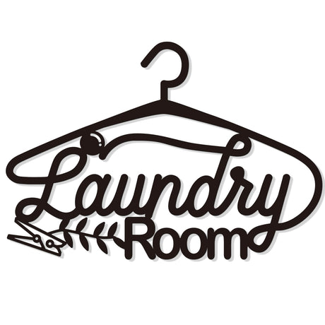 Bnesi Laundry Black Decor Sign, Farmhouse Metal Wall Art Decoration, Rustic and Elegant Laundry Room Hanging Decor, Optional Size, Black Rack Shape (Medium) Bnesi