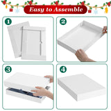 STYPOP 12 Pack Gift Boxes with Lids for Present - 6 Extra Large 17" (4" Deep) & 6 Large 14" (2" Deep) White Gift Boxes for Clothing Wrapping, Christmas STYPOP