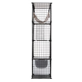 VEVOR Large 4-Tier Cat Cage, 41 x 14 x 55, Detachable Metal Wire Cat Enclosure, with Litter Box Hammock Ramp ladders, Indoor & Outdoor Crate Exercise Place Ideal for Kitty, Small Animals, Black VEVOR