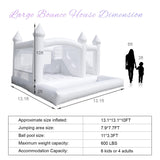 Commercial White Bounce House for Adults Kids, 100% PVC Commercial Bounce House with Ball Pit&Slide, Adult Bounce House with Blower, Inflatable Balloon Bubble House Wedding, 13x13x10FT Relunch