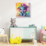 Reivworl Framed Paint by Numbers Kit for Adults Beginner & Kids Ages 8-12, Elephant Paint by Number with Frame and Easel, Painting by Numbers for Gifts and Home Decor (10X10Inch) Reivworl