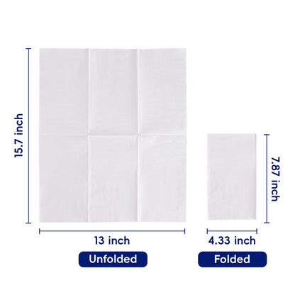 100 Pack Paper Napkins Guest Towels Disposable Premium Quality 3-ply Dinner Napkins Disposable Soft, Absorbent, Party Napkins Wedding Napkins for Kitchen, Parties, Dinners or Events（white)