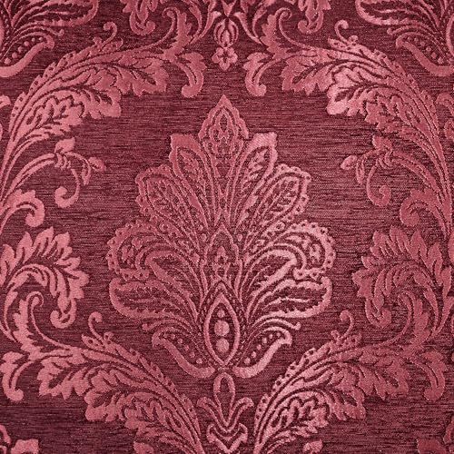 Touch of Class Camelot Luxury Bedding | Robust Burgundy | Matte Satin Damask on Richly Textured Jacquard-Woven Chenille | Designed 3 Piece Set Includes King Quilted Bedspread and 2 King Shams Touch of Class