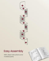 VASAGLE 5-Tier Corner Shelf, Wall Mounted Floating Shelf, Zigzag Corner Shelf Unit, PVC Rattan Sides, Space-Saving, for Kitchen, Living Room, Bedroom, Boho Style, Oak Beige ULLS582Y57 VASAGLE