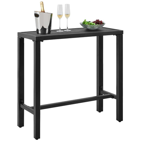 Yaheetech Outdoor Bar Table, 39'' Square Bar Height Dining Table with Weather Resistant Waterproof Top, Outdoor Furniture for Hot Tub, Garden, Patio, Pool Deck, Lawn, Poolside Black Yaheetech