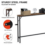 Tohomeor 5.9" Skinny Behind Sofa Console Table with Charging Station 47.24" Narrow Long Behind Couch Table with Power Outlets USB Ports Thin Entry Table for Entryway Living Room Hallway Tohomeor