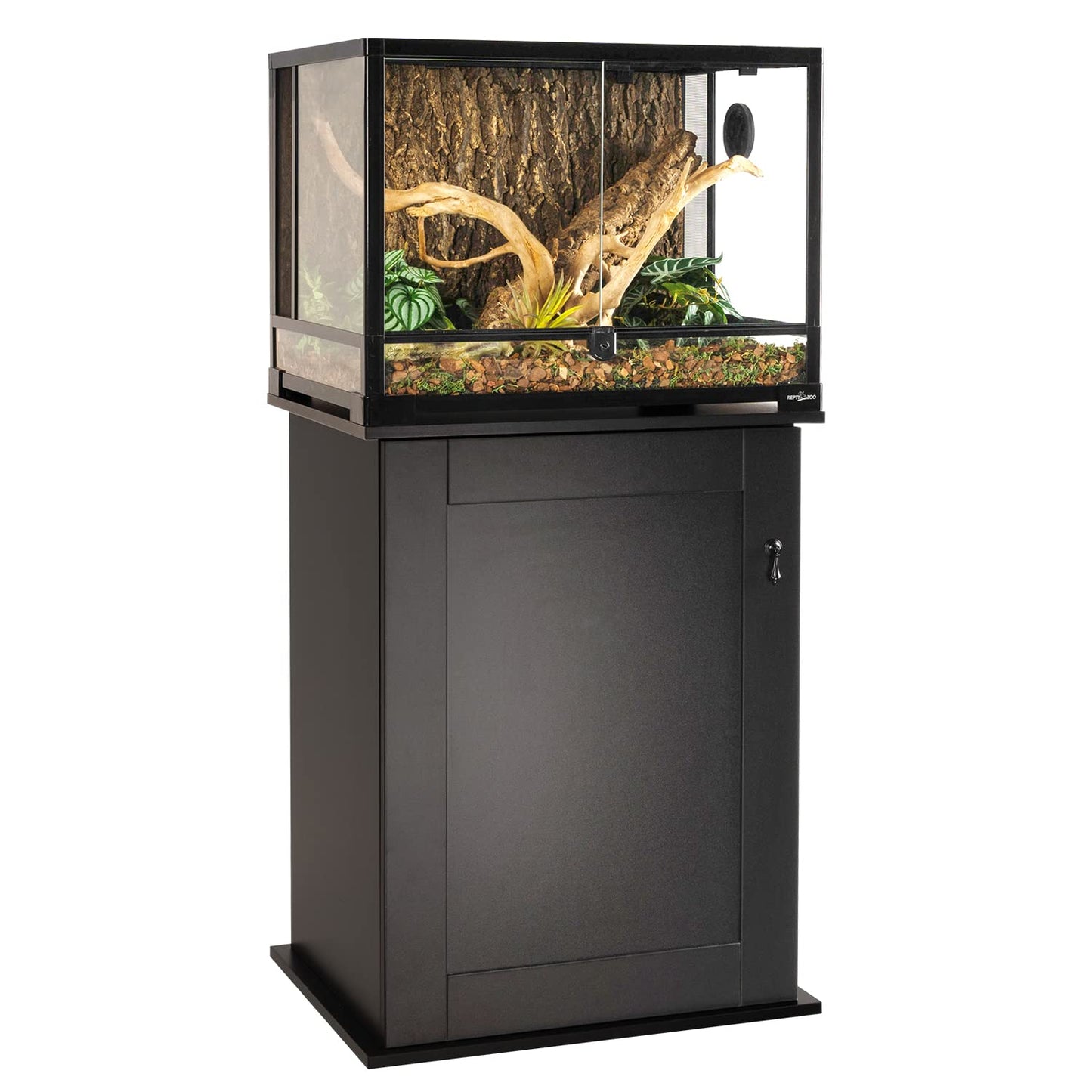 REPTIZOO Reptile Terrarium Stand Wooden Terrarium Cabinet with Storage and Adjustable Shelf, Reptile Tank Stand for 24”Wx18”D Terrarium, Aquarium Stand Fish Tank Stand (Stand Only)