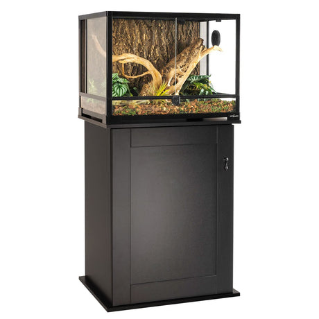 REPTIZOO Reptile Terrarium Stand Wooden Terrarium Cabinet with Storage and Adjustable Shelf, Reptile Tank Stand for 24”Wx18”D Terrarium, Aquarium Stand Fish Tank Stand (Stand Only) REPTIZOO