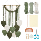 ORIGACH DIY Macrame Leaf Wall Hanging Kit Boho Macrame Leaf Tapestry Kit for Adults Beginner Handmade Macrame Feather Wall Hanging Decor for Living Room Bedroom ORIGACH