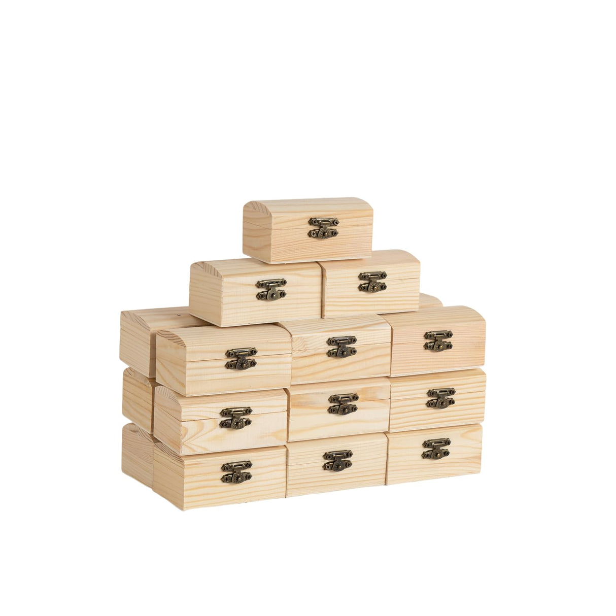 Xhqsulsclac 24 Piece Small Wooden Box Unfinished Wooden Treasure Box with Lids for DIY Crafts (3.6 x 2.1 x 1.8 inches) Xhqsulsclac