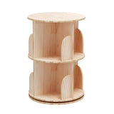 Rotating Bookshelf, 360 Display 2 Tier Floor Standing Bookcase Storage Rack for Kids&Adult, Wood Narrow Book Shelf Organizer for Bedroom, Living Room, Study Room Bear Qiaqia