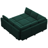 Belffin Modular Sectional Sofa with Ottomans Velvet Reversible Sleeper Sectional Sofa with Chaise Modular Sleeper Sofa Bed with Storage Seat Green Belffin