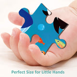 MoinKidz 24 Piece Puzzles for Kids Ages 3-5, Unique Shape Jigsaw Pieces Ocean Animal, Wooden Jigsaw Puzzle for 3 4 5 Year Old, Preschool Toddler Puzzle with Storage Tray MoinKidz