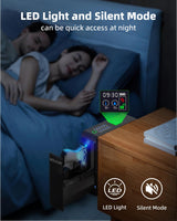 MOLICAR Biometric Slider Pistol Safe with LCD of Temp Humidity Battery, Mounted Single Bedside Gun Safe with 3 Ways Quick Access Handgun Case for Nightstand, Bed, Desk, Wall, Dresser MOLICAR