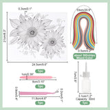 PH PandaHall Paper Quilling Kit 360pcs Paper Quilling Strips Sunflower Quilling Pattern Template Board Quilling Patterns DIY Crafts Set for Beginner Adults 9.6x8.2in PH PandaHall
