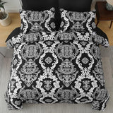 WONGS BEDDING 7 Pieces Comforter Set King Size, Black White Texture Bedding Set for All Season, Damask Soft and Breathable Bed in a Bag with Comforter, Flat Sheet, Fitted Sheet, Pillowcases & Shams WONGS BEDDING