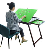 Kcelarec Wooden Jigsaw Puzzle Table with 2 Drawers for Puzzle Amateur,Large Portable Folding Puzzle Table with Tilting Non-Slip Surface,Jigsaw Table for 1500 Pcs Puzzles Kcelarec
