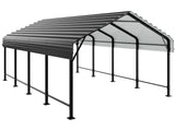 JAMFLY 12X20 FT Carport, Heavy Duty Carport Canopy with Galvanized Steel Roof and Frame, Metal Carport Upgraded Extra Large Garage for Pickup, Boat, Car and Tractors JAMFLY